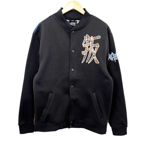 Japanese Samurai Tapestry Back Men’s Bomber Jacket Rebel Vengeance Medium - Picture 2 of 13